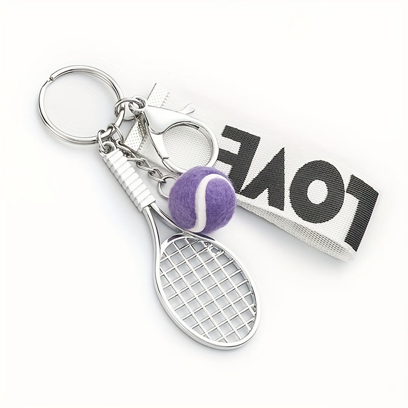 Tennis Racchetta Tennis Con Palla Ciondolo Portachiavi Charms Borsa Mano