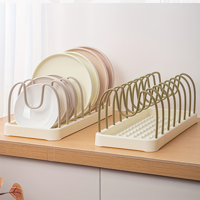 Bamboo Wood Single-layer Pvc Space Aluminum Dish Rack, Large-capacity  Space-saving Dish Rack, Kitchen Counter Dish Rack, Durable, Large Space  Organizer With Drain Tray, Kitchen Supplies - Temu