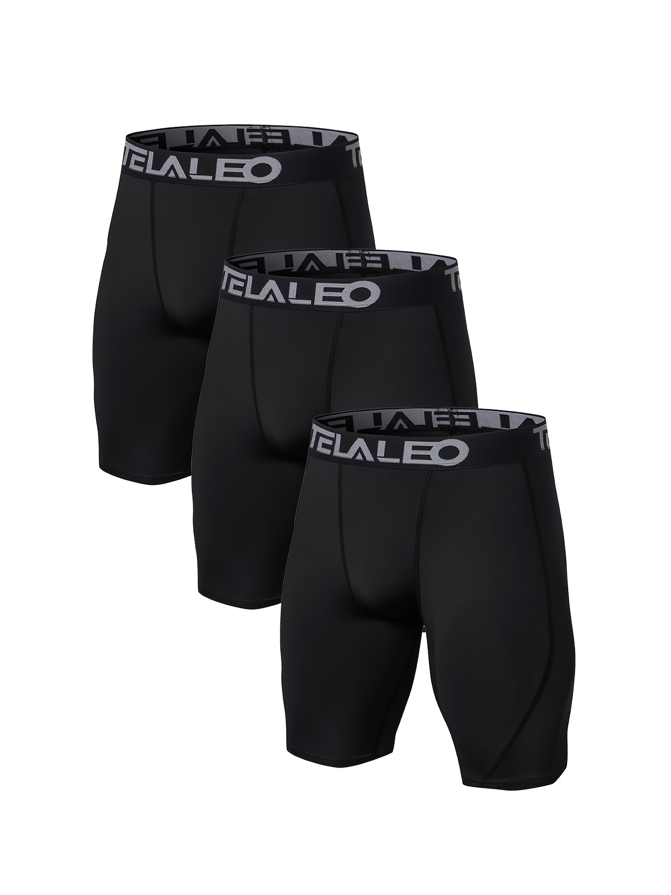 3pcs Men's Sports Running Quick Drying Boxer Briefs Underwear, Long Leg  Performance Compression Men's Underwear Panties