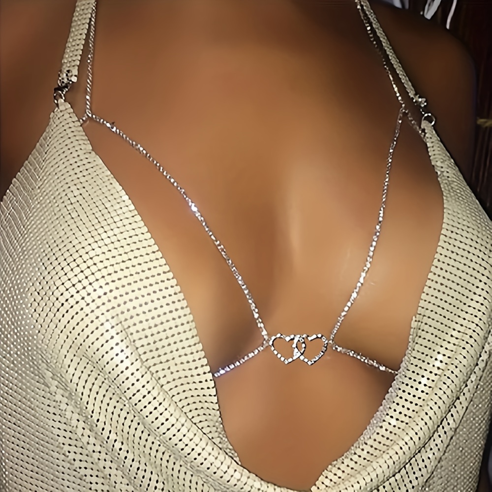 1pc New European And American Style Fashionable Faux Pearl Sexy Bra Body  Chain