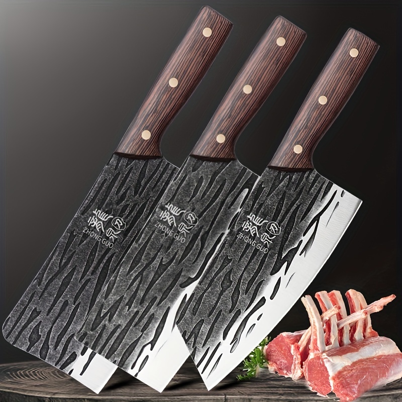 3Pcs Hand-Forged Slaughter Boning knife Set Butcher Knife for Meat