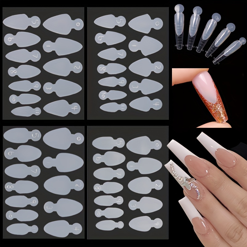 24pcs,French Manicure Nail Stickers, Nail Art Tips Guides For DIY  Decoration Stencil Tools