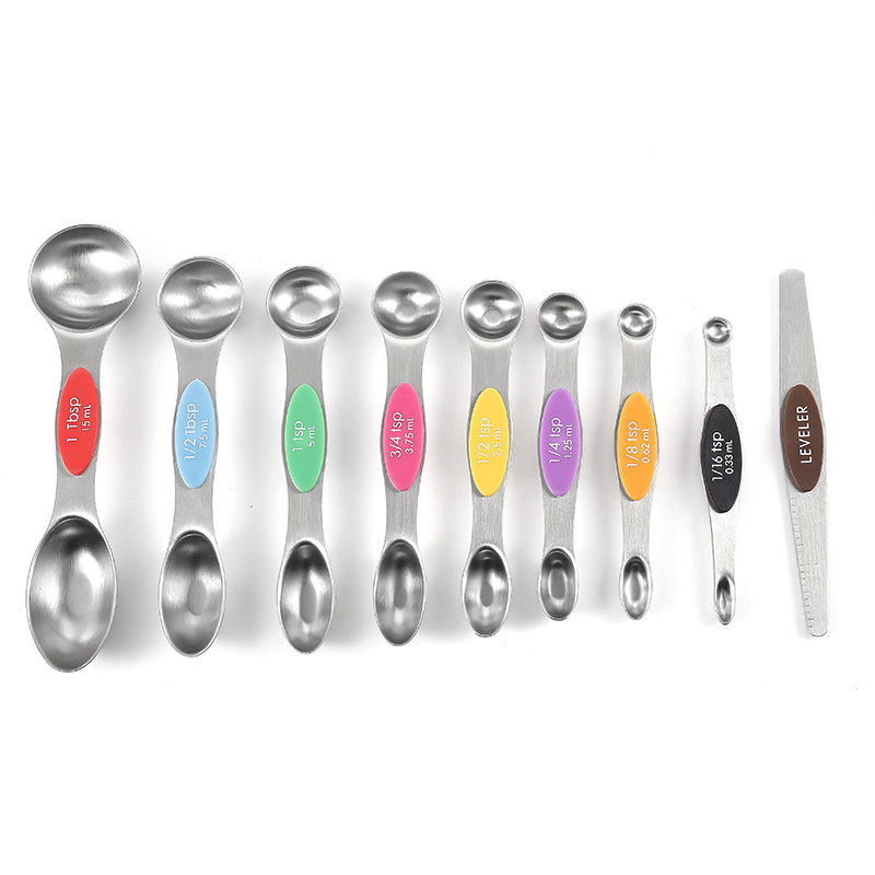 Measuring Spoon Stainless Steel Metal Measure Cup Spoons For Baking Cooking  American Kitchen(5pcs, Orange+purple+blue+green+pink)