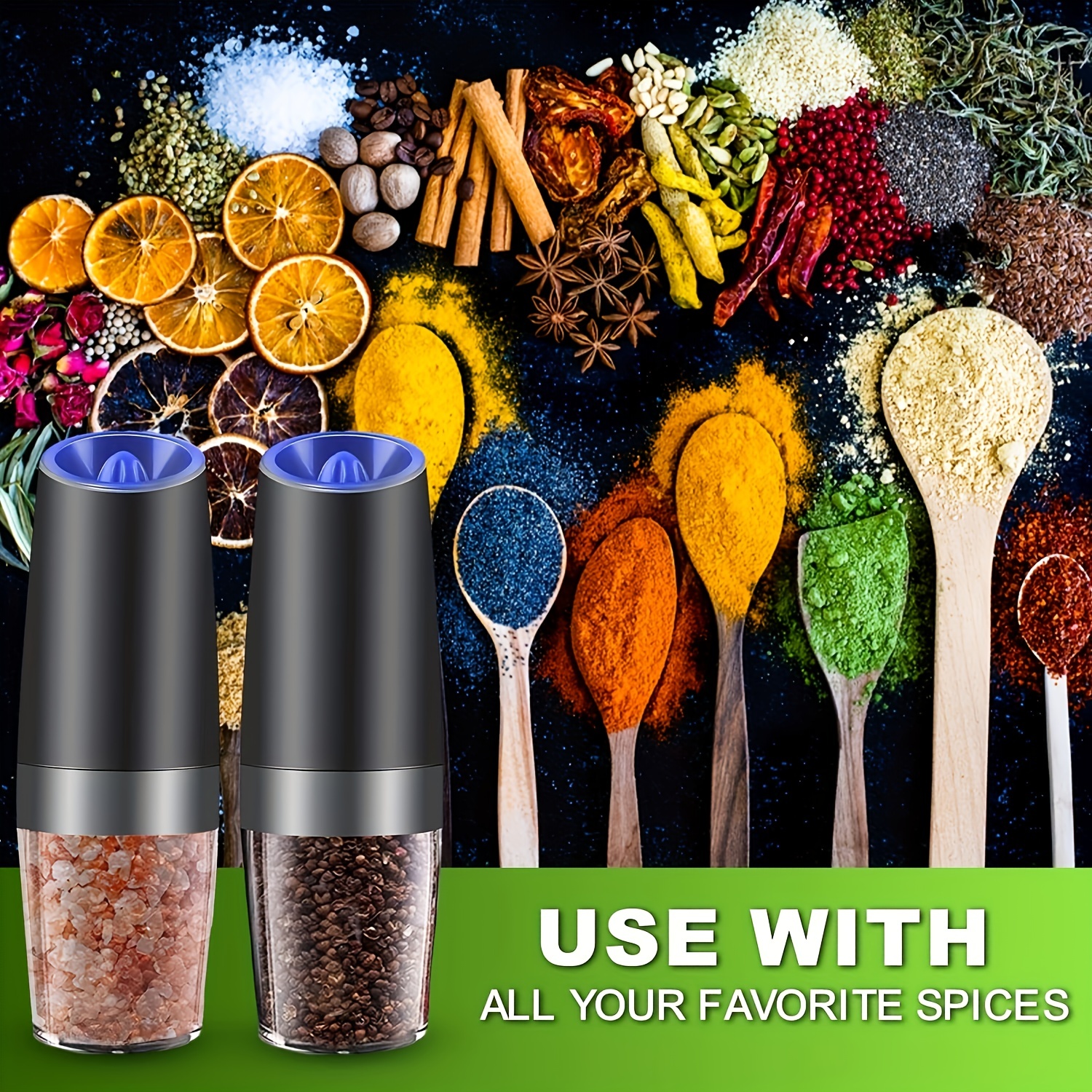 Sleek Electric Salt and Pepper Shaker Set – Spice Up Your Kitchen