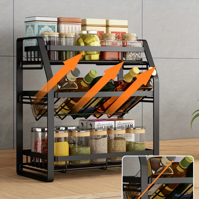 Kitchen Organizer 360 Rotating Seasoning Storage Rack Cosmetics Container  Shelf Oil Non-slip Storage Box Tray Cosina Accessories - AliExpress