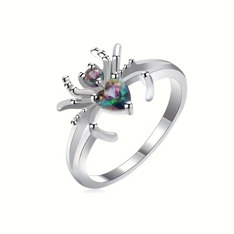 Purple Gem Spider Ring ($3.97) ❤ liked on Polyvore featuring