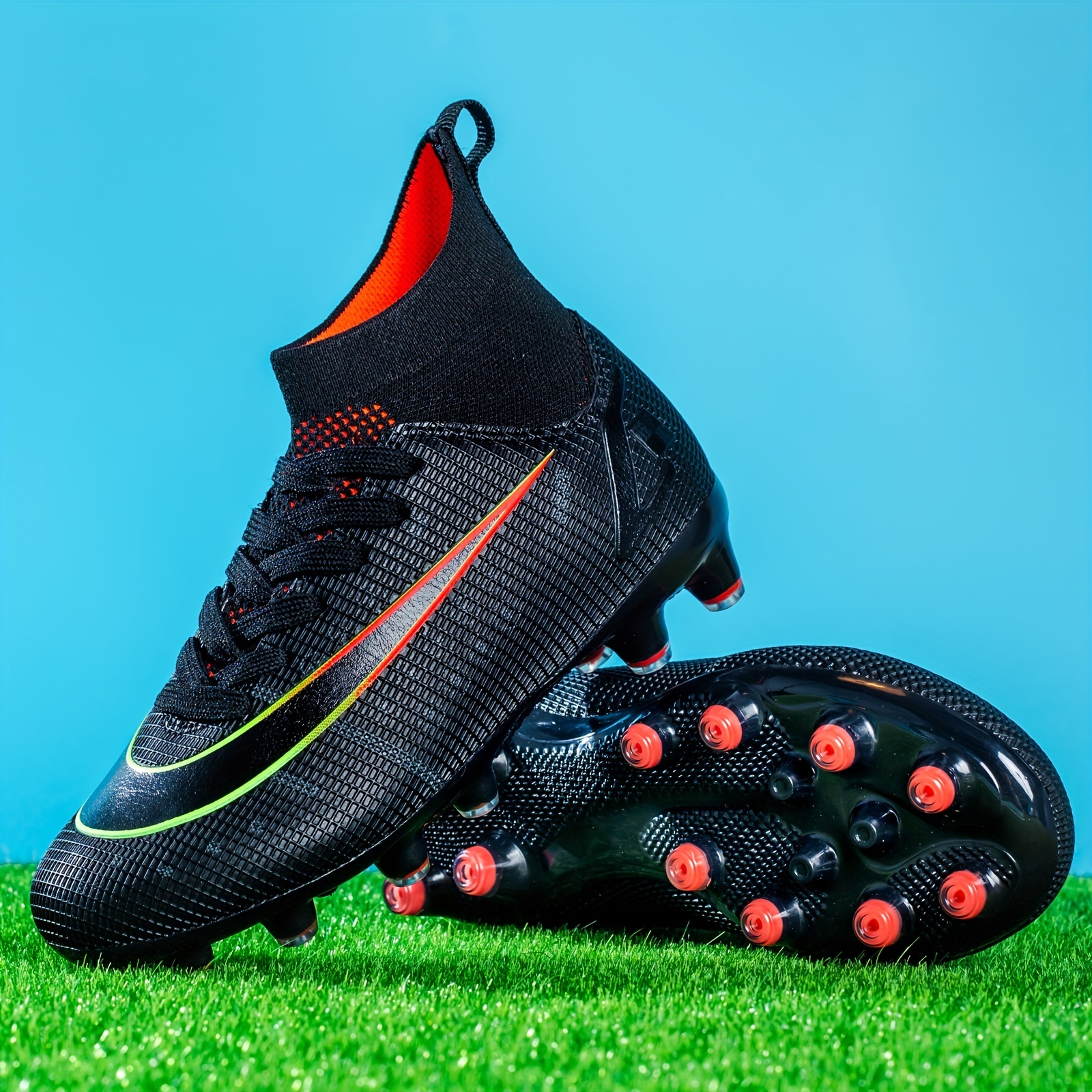 Zapatos de fútbol para hombre, tacos de fútbol para hombre, botas de fútbol  FG, fútbol al aire libre, zapatos de goma en relieve duraderos