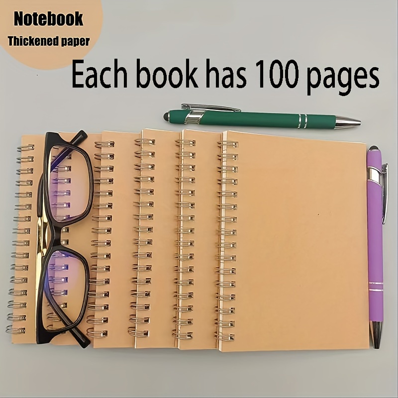 Transparent Spiral Coil Notebook Student Writing 50sheets Pocket