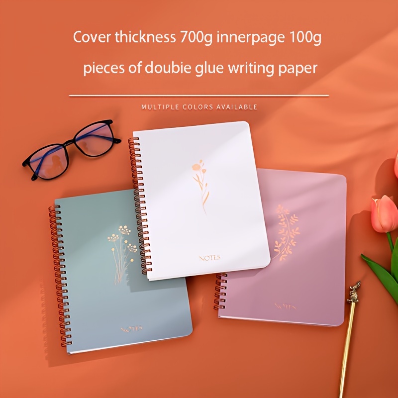 Spiral Notebook - 3 Pack A5 Lined Journal Notebook, Spiral Journal for  Women, 5.7 x 8.4, 160 Pages, College Ruled Writing Notebook with Back  Pocket