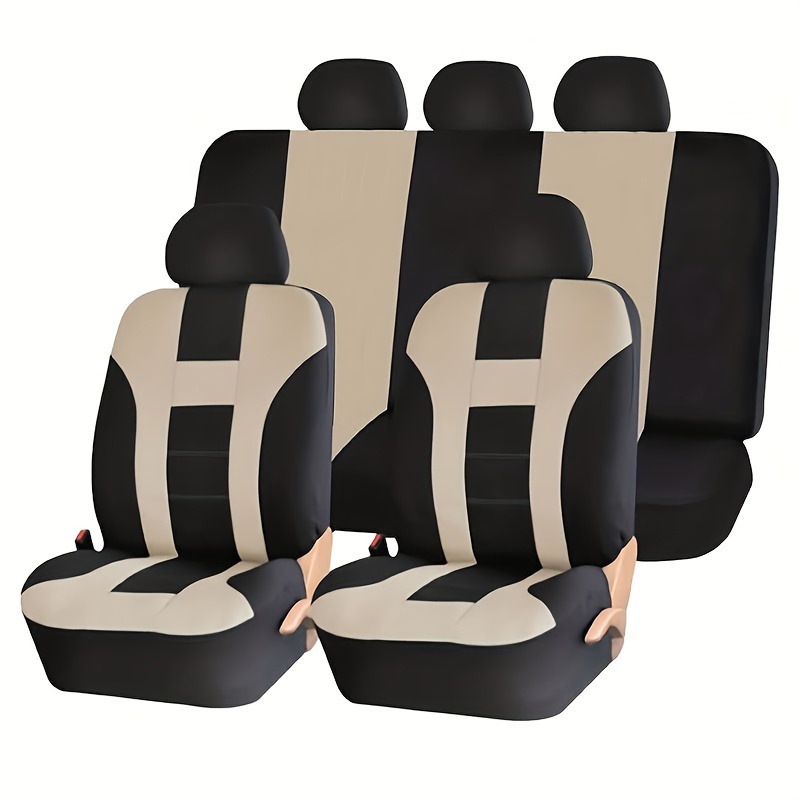  Housse de siège auto avant et arrière Ensemble de 5 sièges  complet Cuir universel Seasons Protectors Pad Coussin gonflable compatible  avec coussin. (Couleur : Rouge)