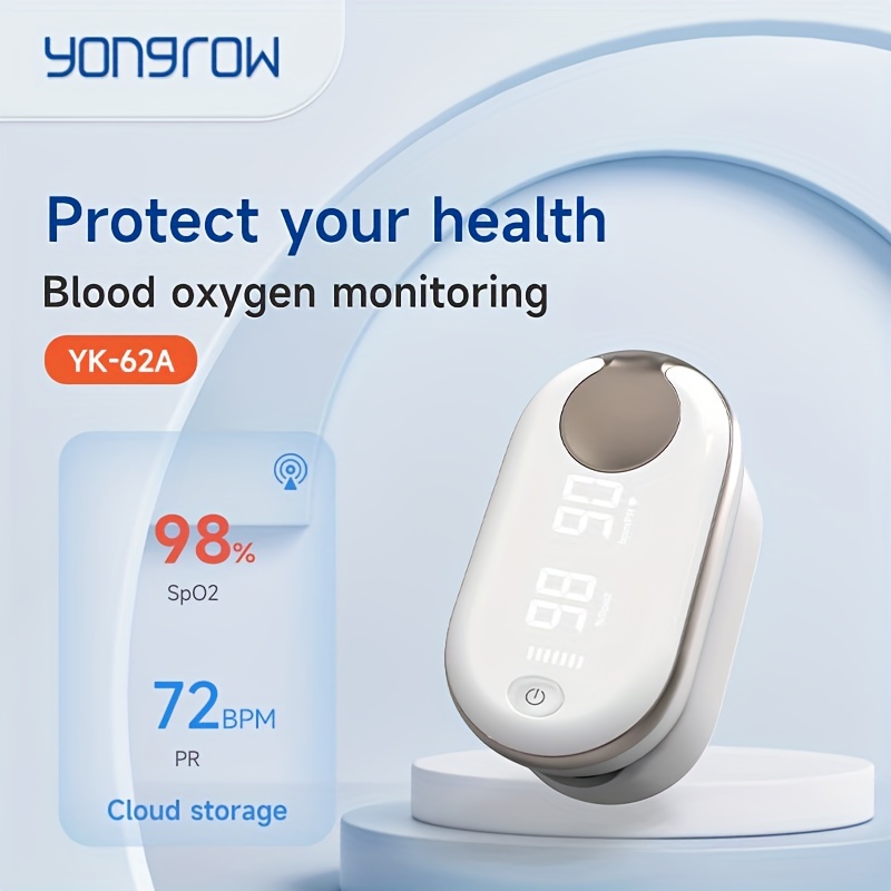 Oxímetro de pulso de dedo Oxígeno en sangre Monitor de frecuencia cardíaca  Pr Medidor de saturación Shytmv