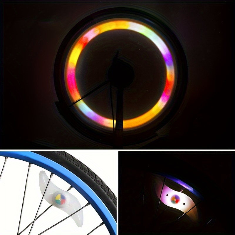 Lumière de roue de vélo Double face 32 LED, rayons colorés, feu de