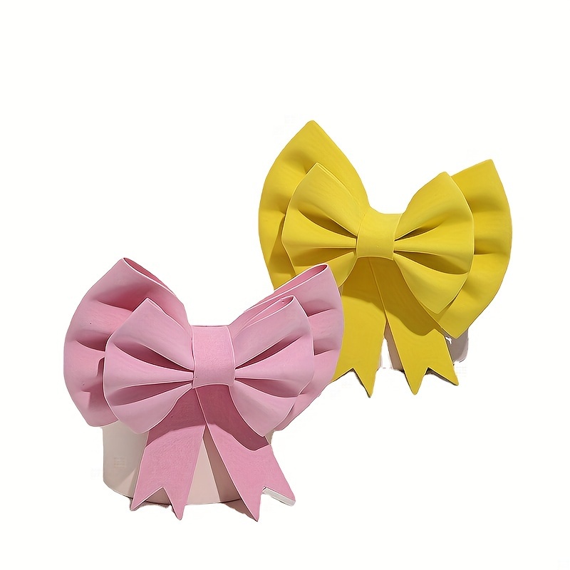 100pcs Satin Skin Pink Ribbon Bows Butterfly Hair Decor Wedding Card  Accessories