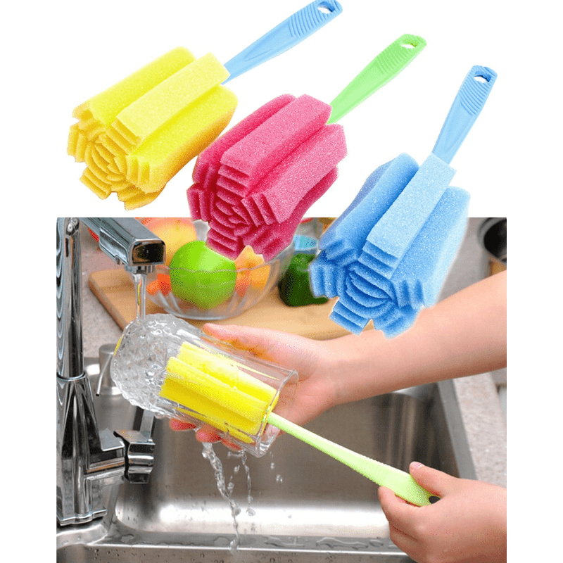 Silicone Cup Brush Kitchen Cleaning Tools Long Handle Drink Wineglass  Bottle Glass Cup Washing Cleaning Sponge Brushes Cleaner