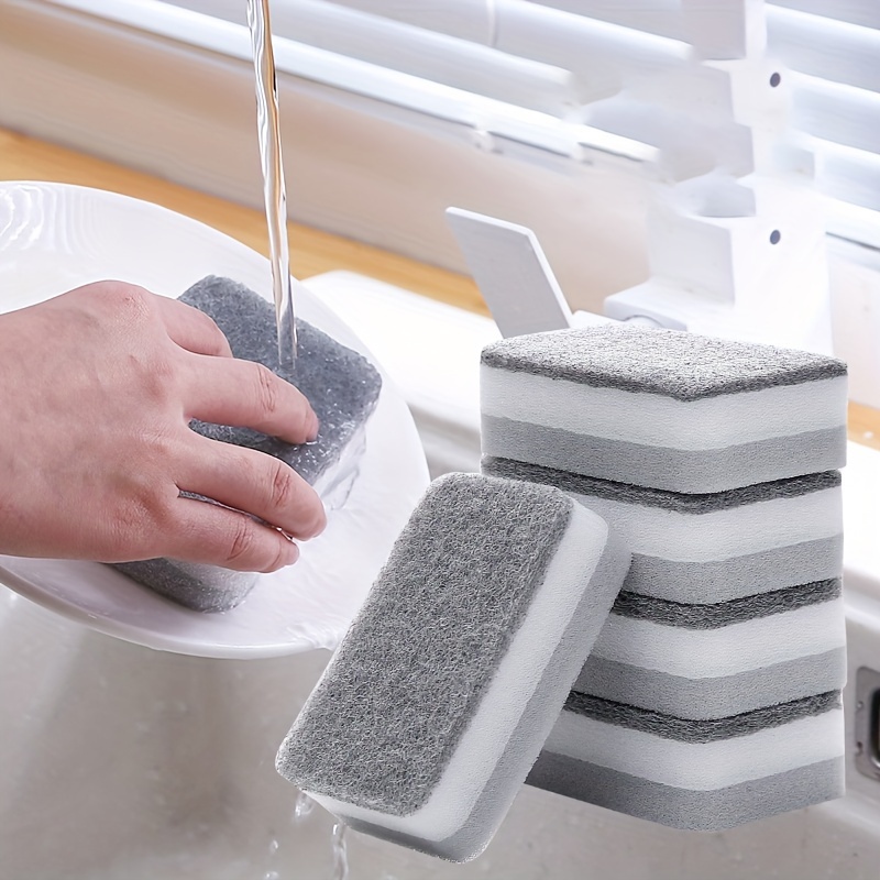 Individually Wrapped Sponges Kitchen Cleaning Sponges Bulk, Dishwashing  Sponges Scouring Pad, Odor-Free Loofah Dish Sponge Scrubber for Washing  Dishes for Kitchen Household Cleaning 24 Pack (Grey) 