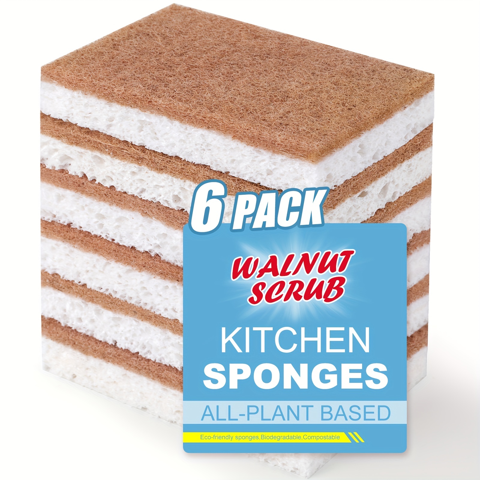 Individually Wrapped Sponges Kitchen Cleaning Sponges Bulk, Dishwashing Sponges  Scouring Pad, Odor-Free Loofah Dish Sponge Scrubber for Washing Dishes for  Kitchen Household Cleaning 24 Pack (Grey) 