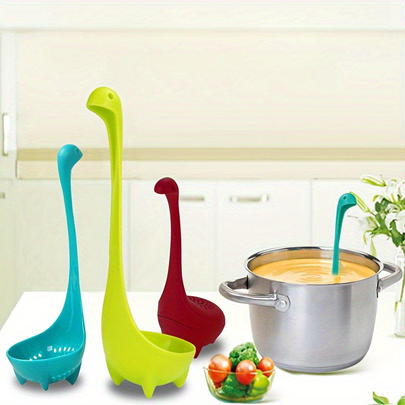 OTOTO Nessie Ladle Spoon - Turquoise Cooking Ladle - Cooking Gifts - Use  for Serving Soup, Stew, Gravy & Chili - High Heat Resistant Loch Ness Stand