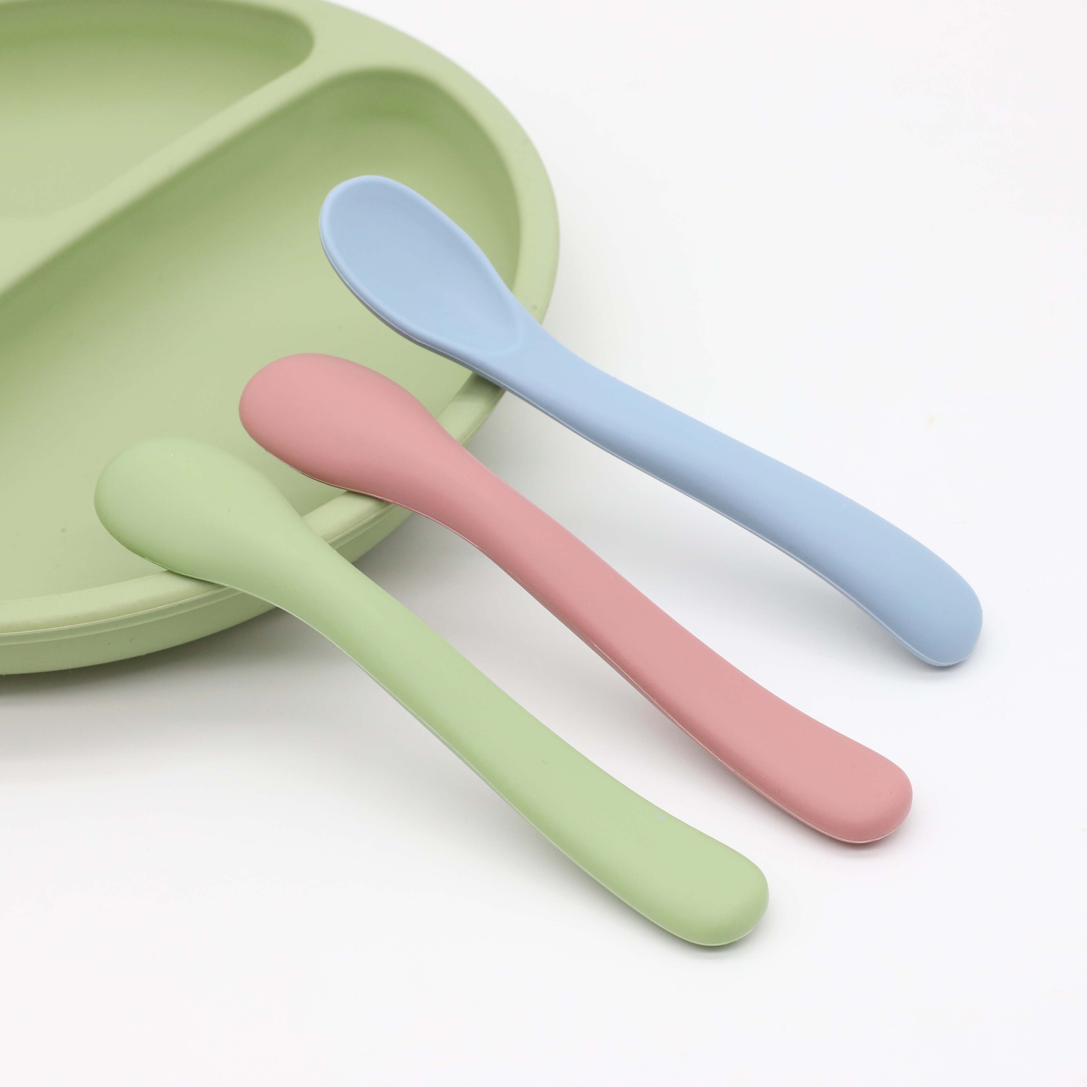 7pcs Silicone Baby Spoon For First Stage Toddler Utensils Baby Led