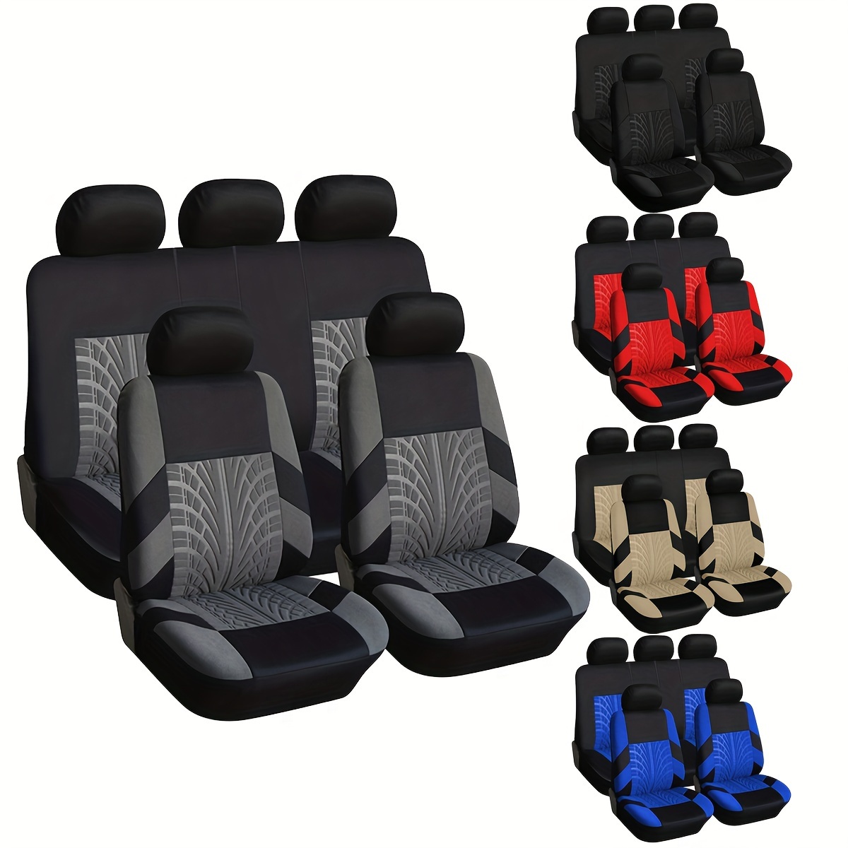 Deezu Autositzbezüge Set Sitzbezüge Auto Sitzbezüge Universal-Leinen-Kissen  atmungsaktive Polster Innenausstattung 3-Pack-Kit hinten mit