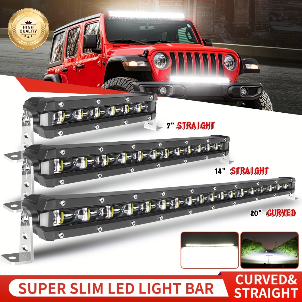 8d 12v 24v Spotlight Led Light Bar Offroad Slim Barra Led - Temu