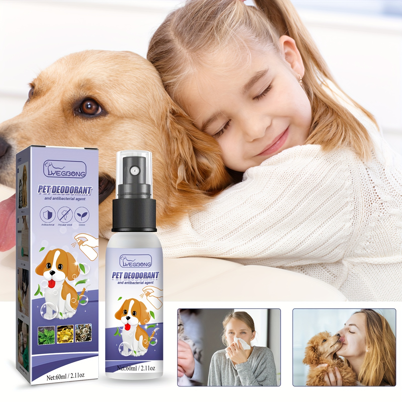 60ml Dog Deodoriser Spray Pet Liquid Perfume Cologne Spray