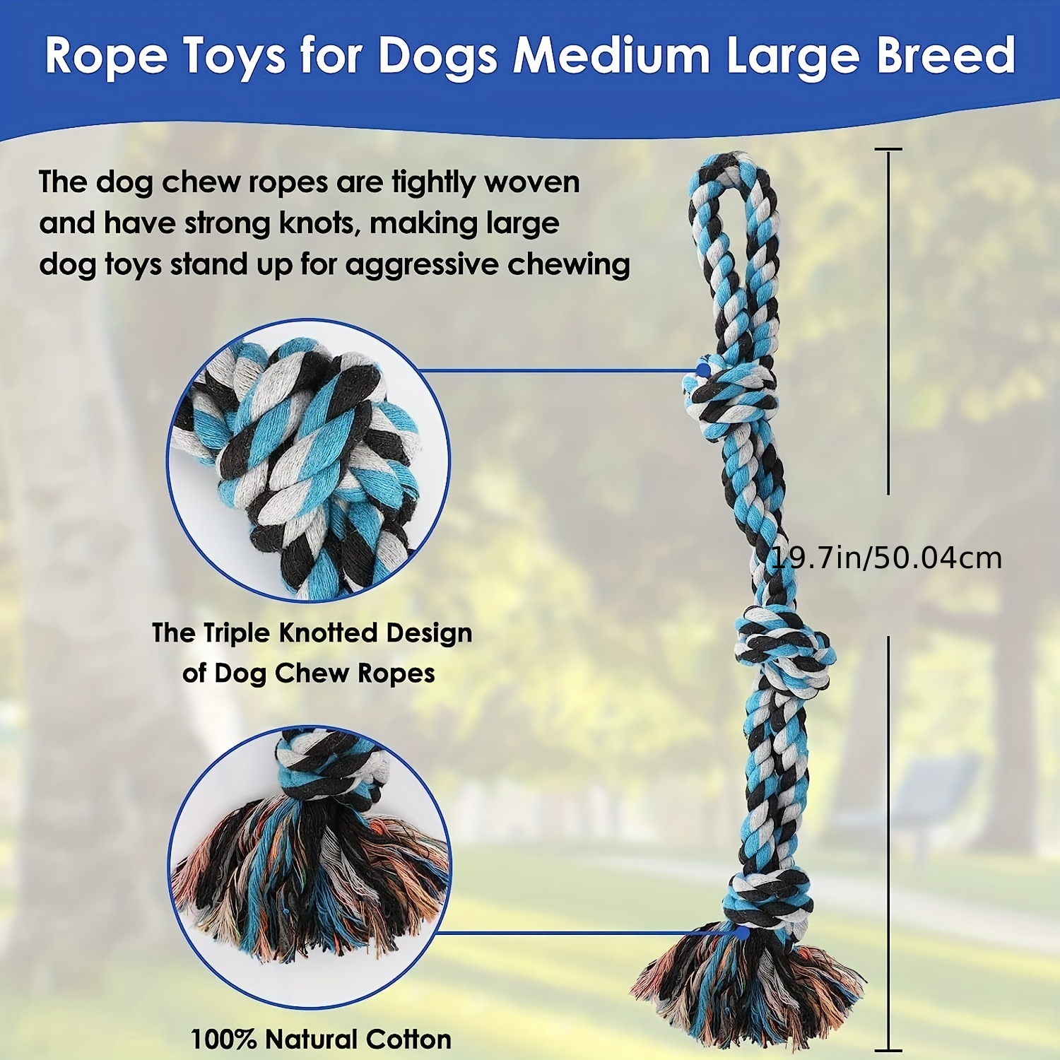 Filhome Dog Rope Toy, Spring Pole Dog Rope Toys Chew Proof Bungee Tug Toy  for Tug of War with Spring Pole Kit and 16ft Rope, Hanging Exercise Rope  for