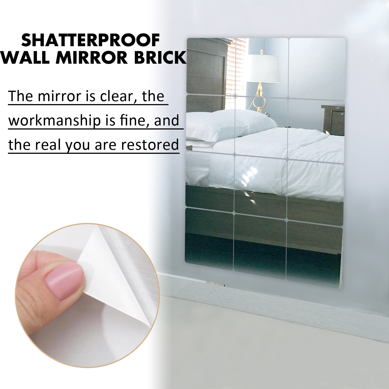 4 Pcs Acrylic Flexible Mirror Sheets, 12 x 12 in Mirror Tiles Self Adhesive  Square Cuttable Mirror Wall Stickers Non Glass Acrylic Safety Reflective