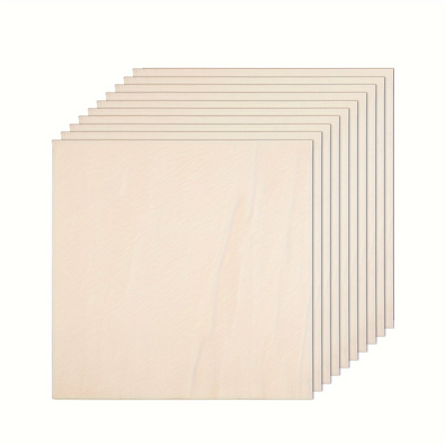 8 Pack 11.8 x 11.8 Inch Basswood Sheets 1/4 Inch Thick Square Plywood  Sheets Unfinished Wood Sheets for Crafts DIY Project Mini House Building