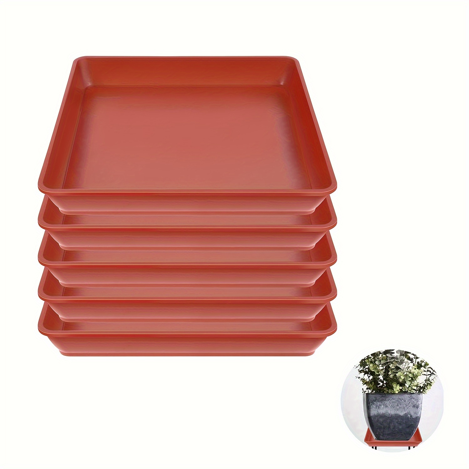  Gardeners Supply Company Large Plant Tray, Multi-use Durable  Big Plastic Tray for Indoor & Outdoor Plants, Seed Starting Tray & Potted  Succulents, Flowers