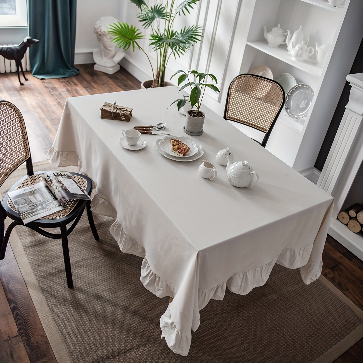 Kadut Mantel cuadrado blanco de 70 x 70 pulgadas para mesa cuadrada o  redonda, resistente, mantel lavable para fiestas, bodas, cocina,  restaurante