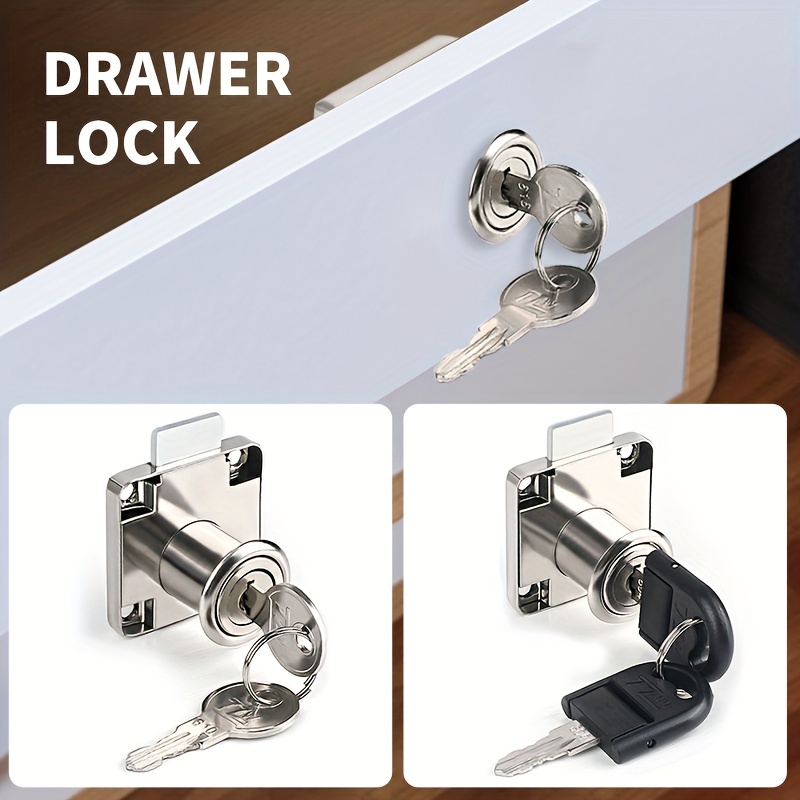1 paquete de cerraduras para puerta de refrigerador, cerradura adhesiva de  doble botón para nevera con llaves, cerradura de cajón de archivos