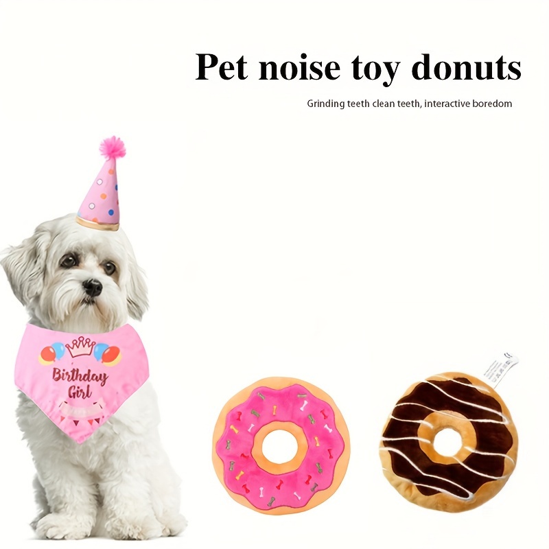 Donut Dog Toy Sound Toys Grinding Tooth Relief Dog Toys Outside Dog for Aggressive Chewers Large Breed Dog Plush Large Pack Calming Dog for Large Dogs