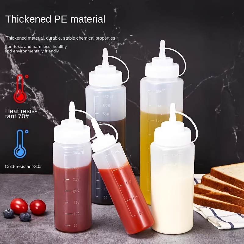 2 pezzo Flacone per Salse 300ml Contenitore Olio Bottiglia in Plastica con  Tappi Trasparente Condimento Dispenser per Ketchup, Senape, Mayo, Salse  piccanti : : Casa e cucina