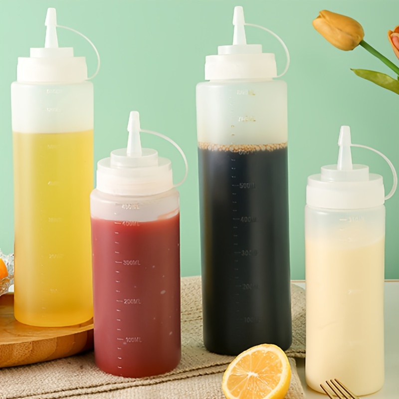 1pc, Oil Bottle, Condiment Squeeze Bottles, Oil Squeeze Bottle, Plastic  Condiment Squeeze Bottles With Squeeze Top, Kitchen Oil Squirt Bottle