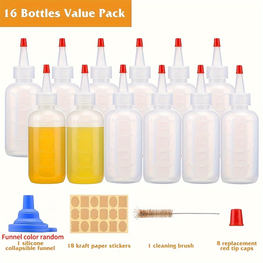 Plastic Squeeze Bottles For Liquids - 6Pcs Empty Squeeze Bottle 120ml -  Mini Squeeze Bottle Condiment Squeeze Bottles 4 Oz Bottles with Caps for  Sauces, Craft, Paint, Cookie Icing Bottles with Nozzles 