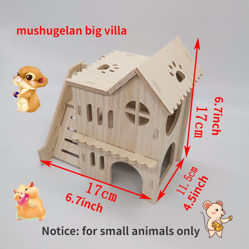 1pc Pet Wooden Diy Hideout House For Hamster Rabbit Small - Temu