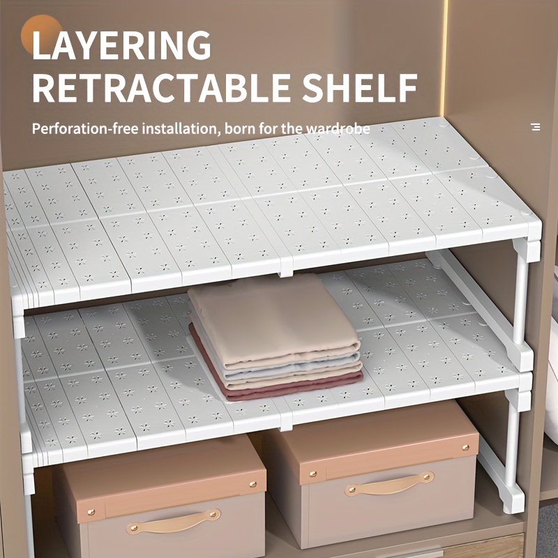 Expandable Tension Shelf For Closet And Wardrobe - Temu