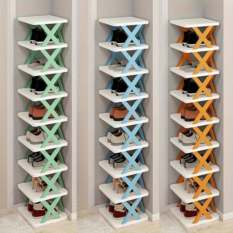 YOUDENOVA Organizador portátil para zapatos, 48 pares de estantes de torre  de almacenamiento, organizador de zapatos de plástico para entrada