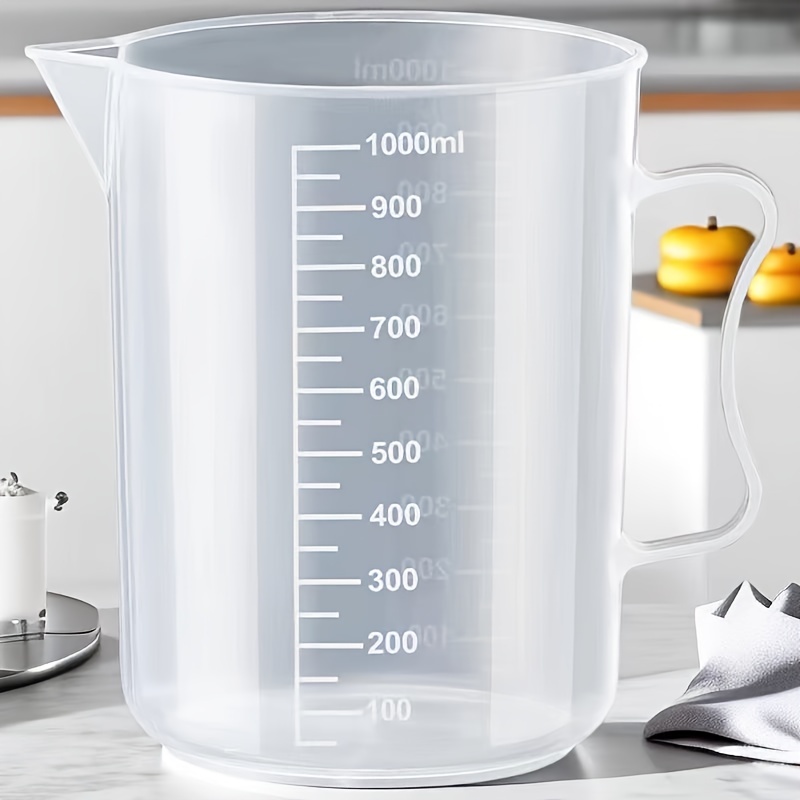Taza medidora de plástico multiusos, vaso medidor de resistencia al calor  con báscula, suministros de cocina