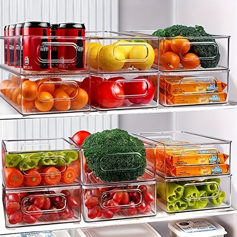 Refrigerator Organizer Shelf, Fridge Stackable Storage Rack 2 PACK, Clear  Multilayer Container for Bowls and Plates, Freezer, Kitchen Storage