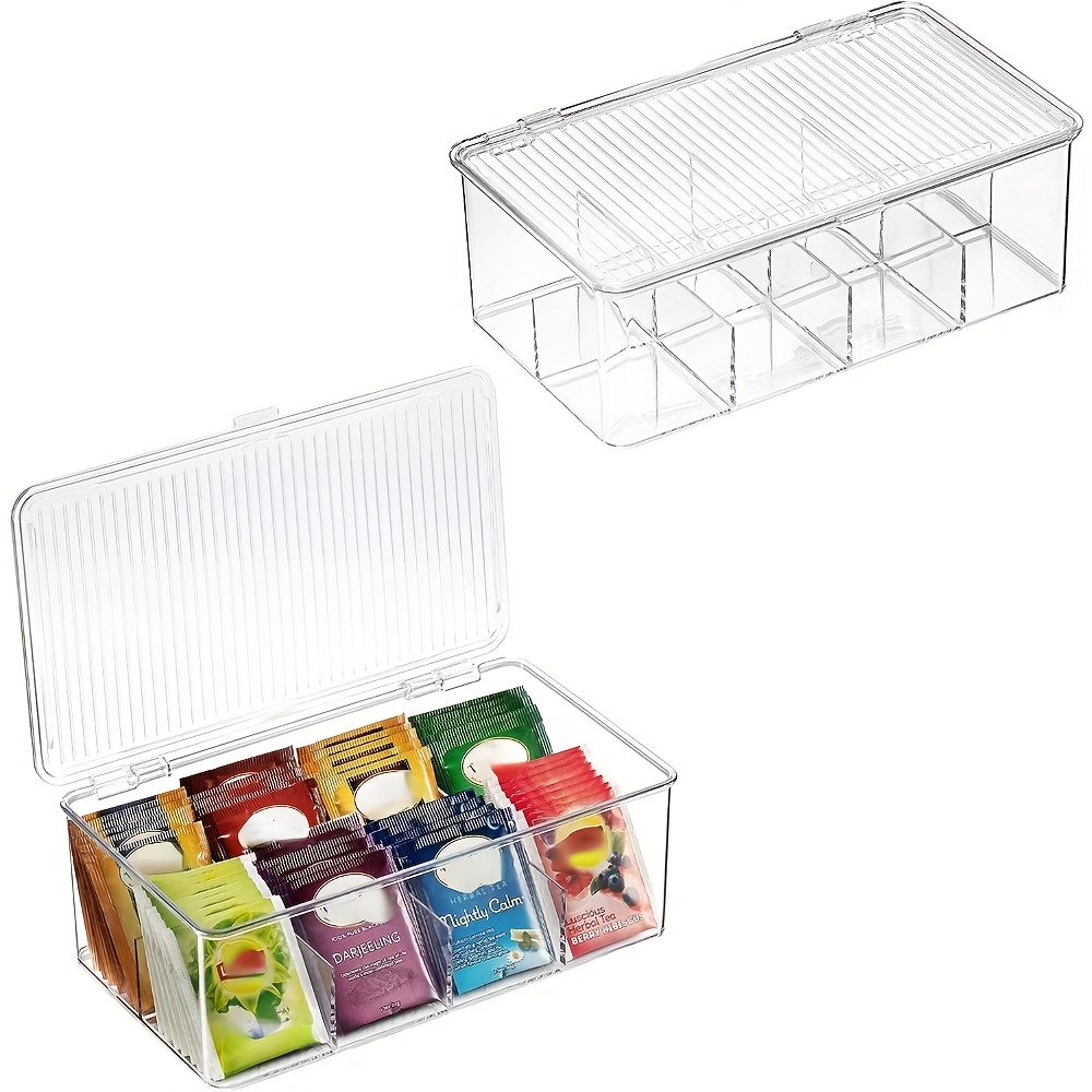 1pc Double-layer Tea Bag & Snack Storage Box, Simple & Creative Household  Tea Bag Organizer For Office Desktop, Instant Bag & Capsule Coffee Storage  Rack Tea Leaves Holder