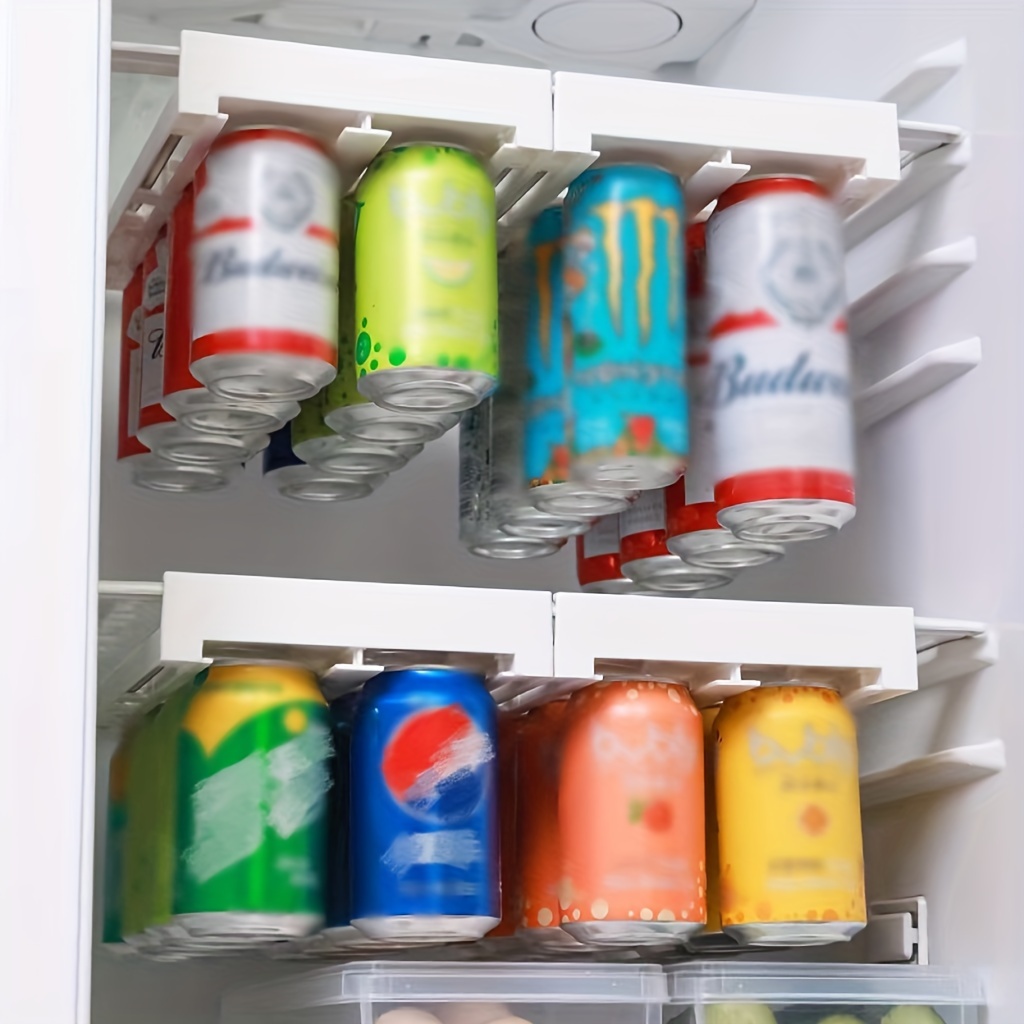 Clear Plastic Can Organizer For Refrigerator Shelf - Holds Beer And Food  Containers - Sliding Rack For Easy Access - Temu