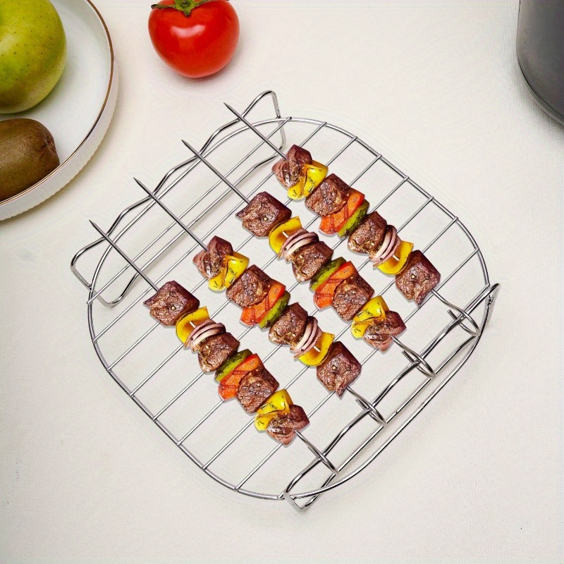 3pcs, Air Fryer Three Stackable Dehydrator Racks Air Fryer Basket Tray Air  Fryer Accessories Dishwasher Safe Fit For Oven And Press Cooker Stainless  Steel Fit all 4.2QT - 5.8QT air fryer,Oven,Pressure Cooker