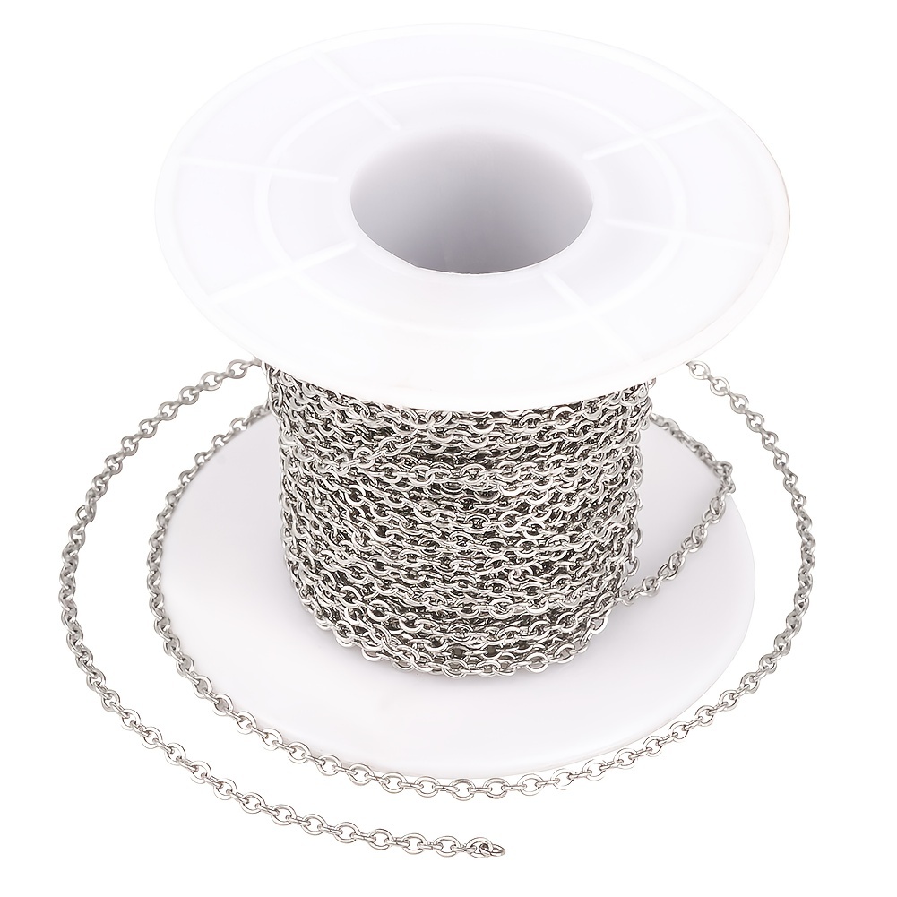 32.8 Feet 304 Stainless Steel Chain Bulk Silver Paperclip Chains