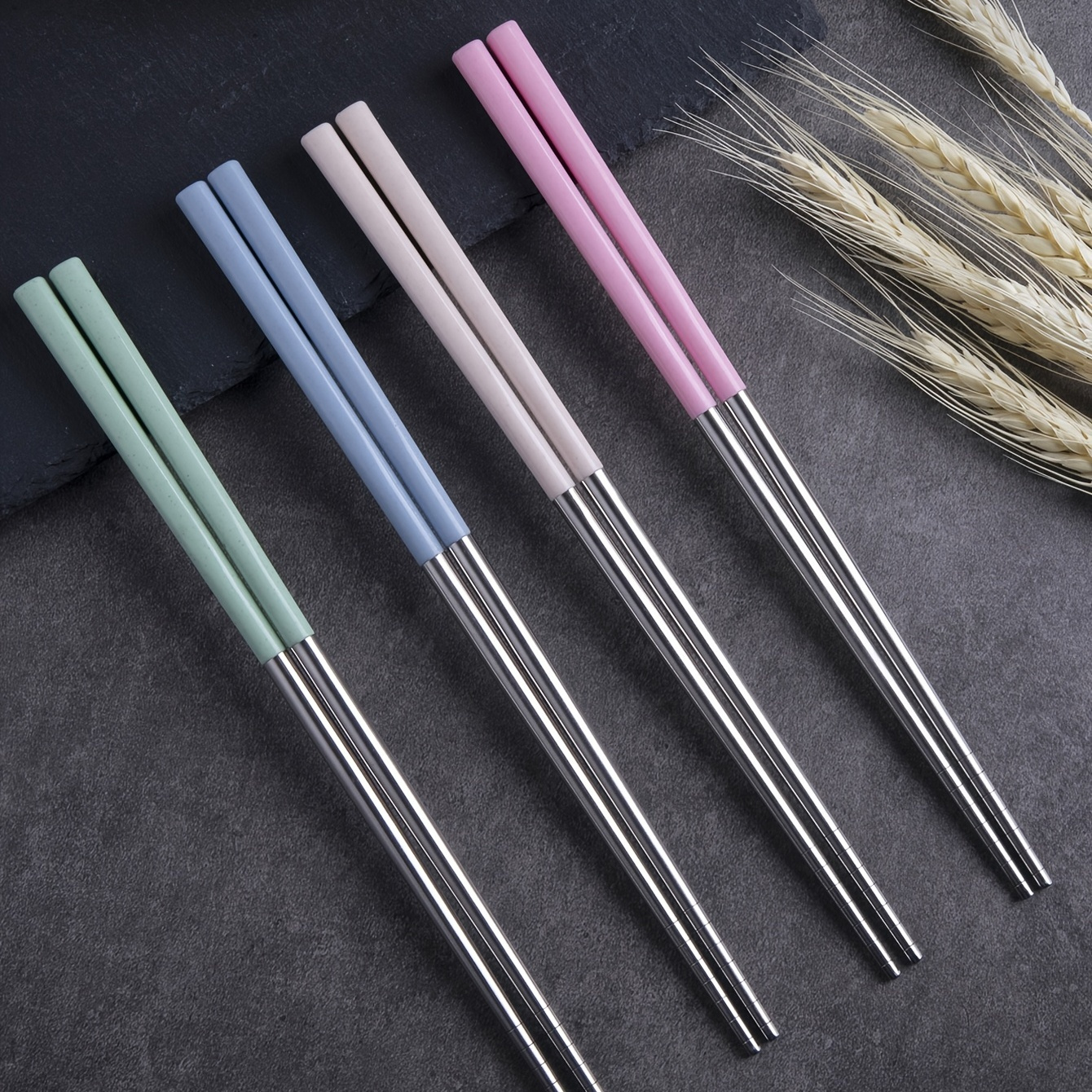 Luxury Stainless Steel Chopsticks Home Kitchen Dinning Tools Gold Plated  Sliver Chinese Korea Tableware Chopsticks 5 Pair 23cm