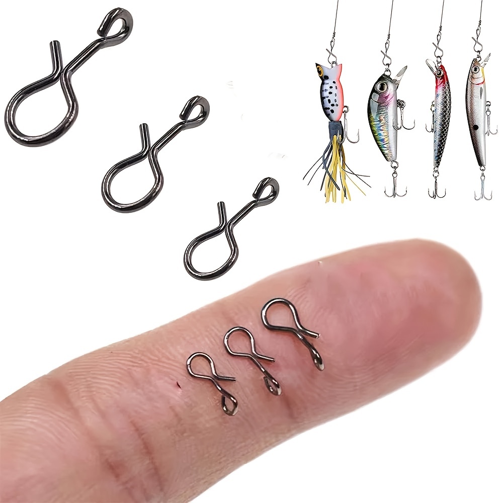 50 Pack Fishing Clips Stainless Steel Fast Snaps Quick Change Fishing Snaps  Hanging Clips Crankbait Snaps Lure Clips Connector Speed Change Clips  Freshwater 