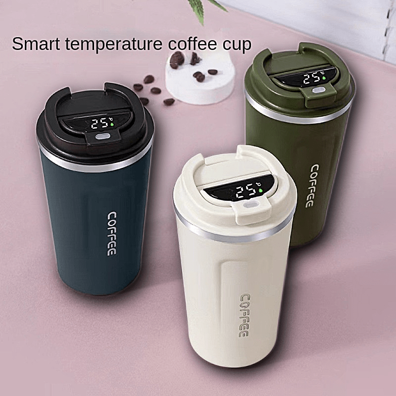 380/510ml Mug Coffee Cup with Cover Stainless Steel Silicone Metal Coffee  Insulated Car Thermo Cup Portable Sport Water Bottler