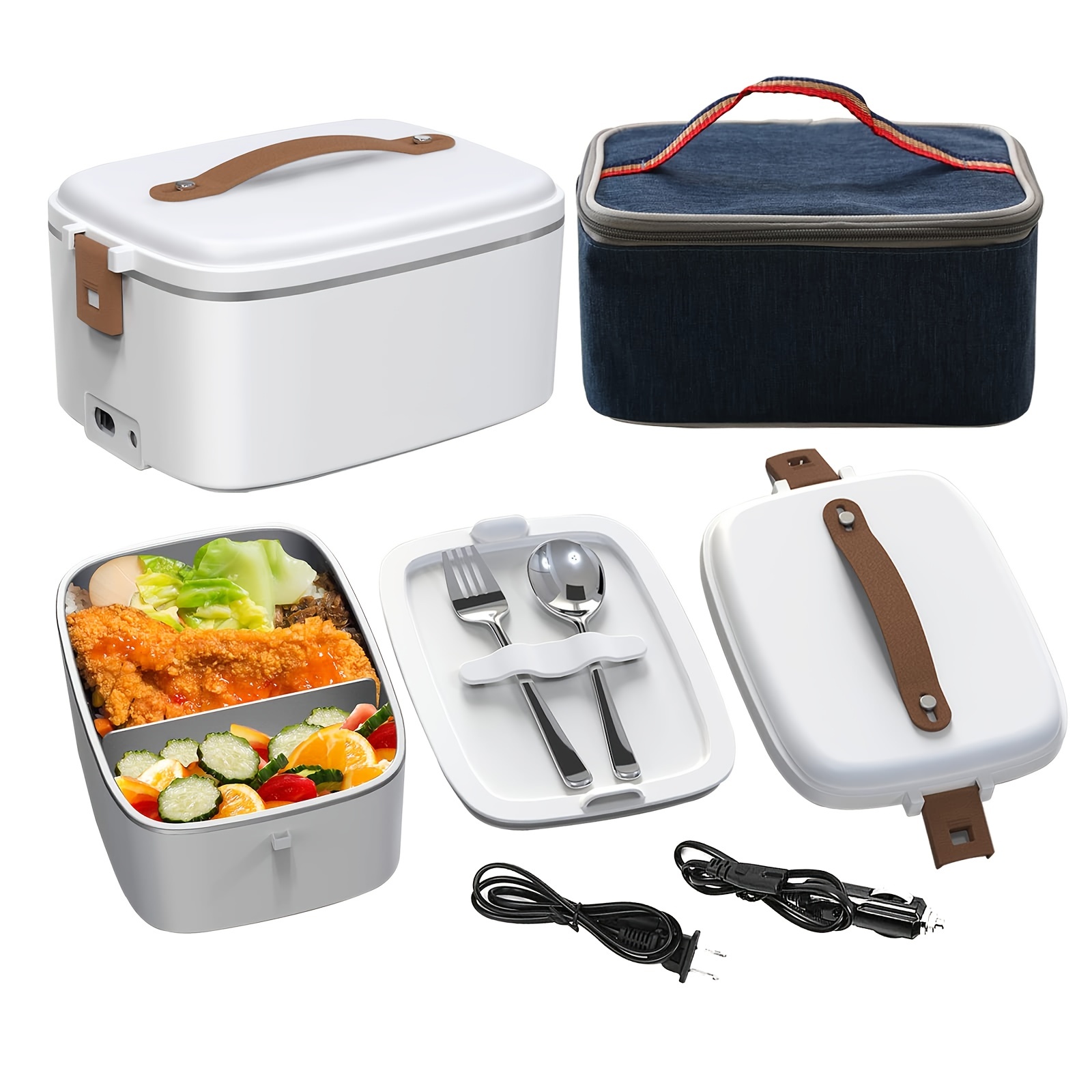 USB Rechargeable Electric Heated Lunch Boxes 304 Stainless Steel