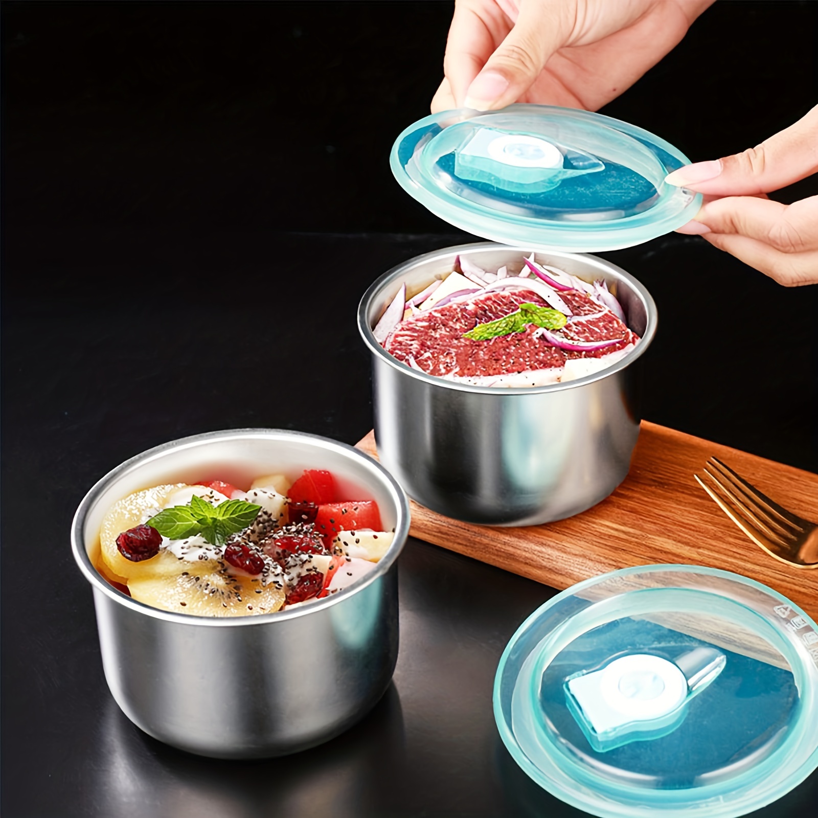 Stainless Steel Food Preservation Box With Sealed Lid, Double Ear Sealed  Leak-proof Reserve Box, Ice Cream Jar, Snack Cake Box, Freezer Storage  Container, Food Storage Container, Can Be Frozen, Steam Release Valve