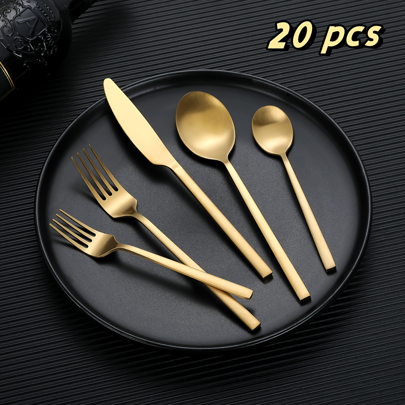 Brass/Gold Cooking Utensils Set for Modern Cooking and Serving - 5 PC  Dishwasher Safe Stainless Steel Gold Utensils Set - Serving Spoon, Ladle 